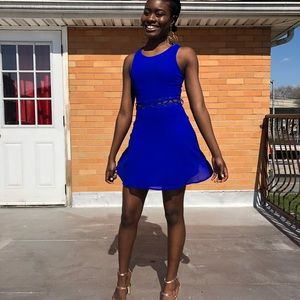 Charlotte Russe Royal Blue Cutout Waist Dress